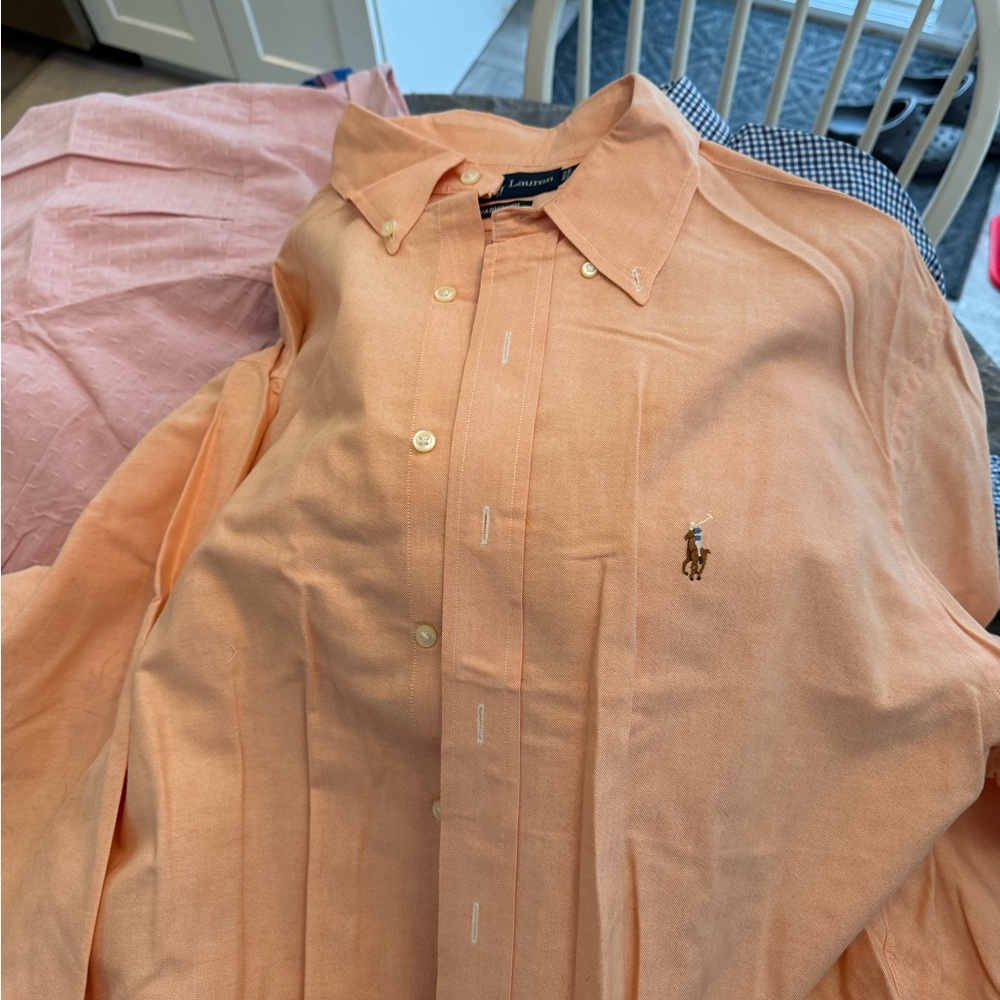 Polo by Ralph Lauren Men's Peach Button Down Shirt